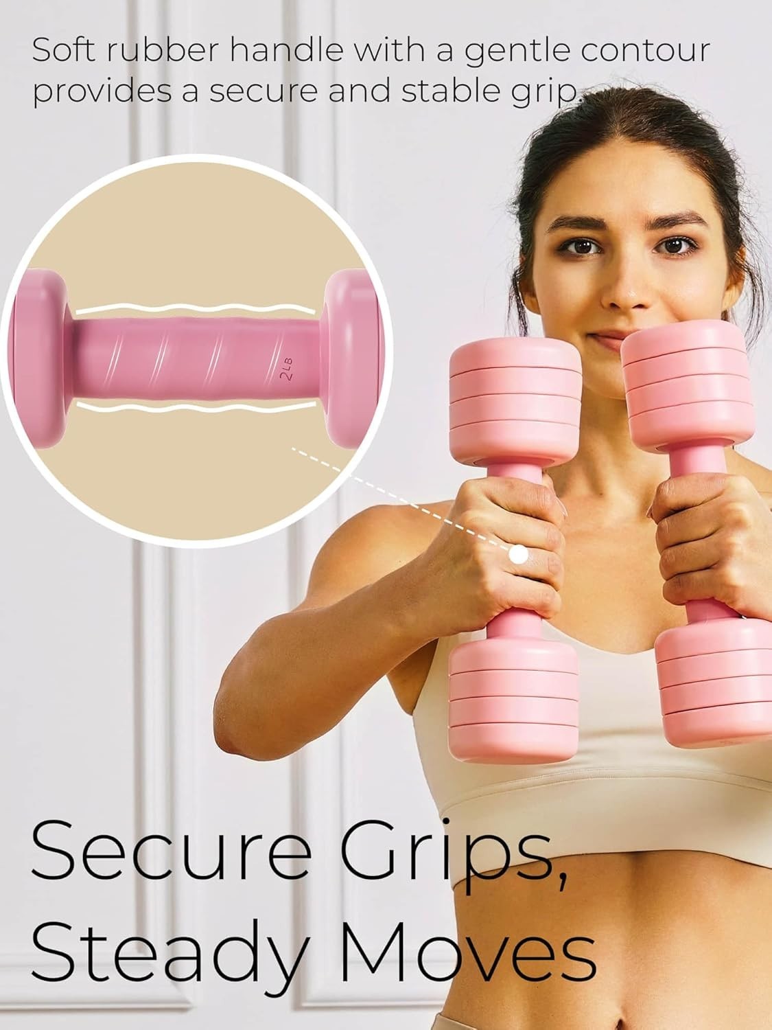 Adjustable Dumbbells 0.9–2.3KG One-Twist Non-Slip Home Fitness Weights
