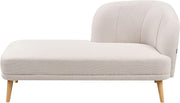 Light Beige Traditional Right Hand Chaise Lounge | Durable Fabric & Wooden Legs