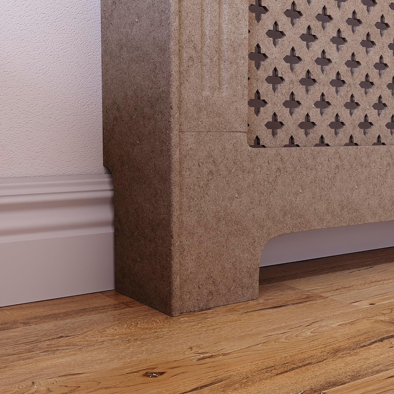 Extra Large Radiator Cover Unfinished MDF Cross Design Paintable Heat Efficient
