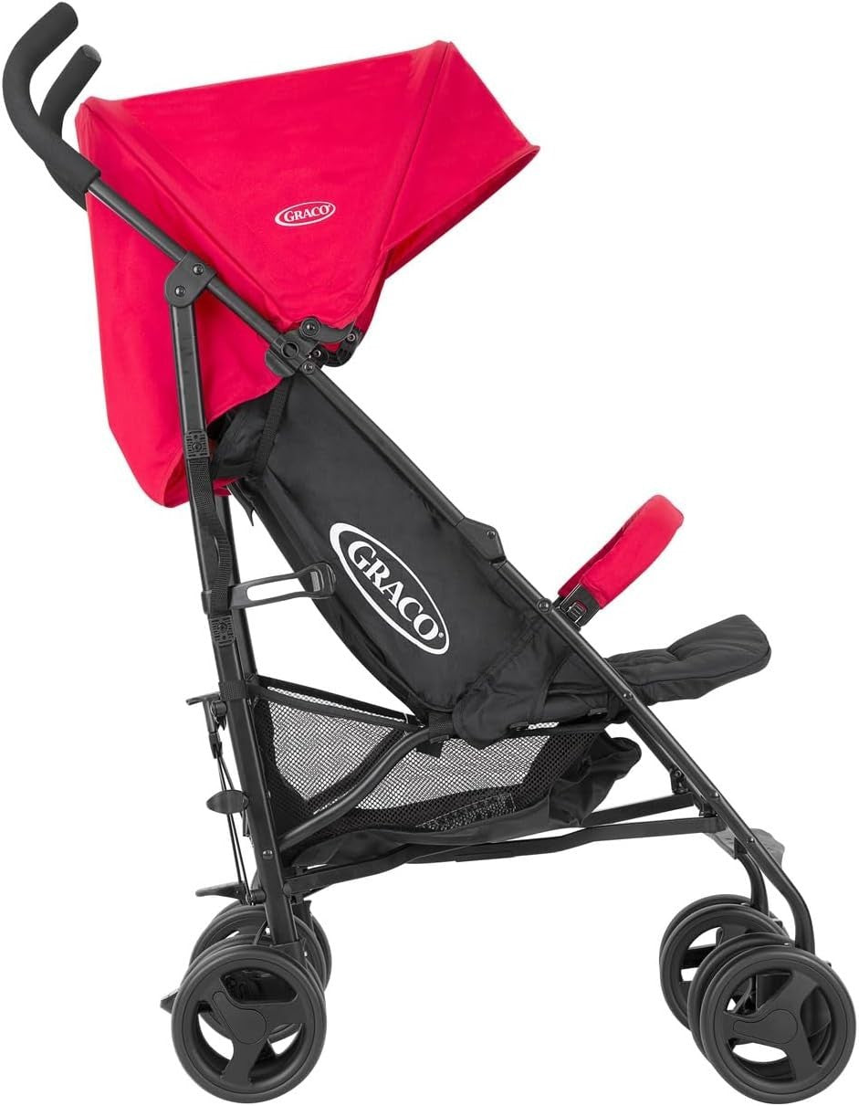 Lightweight Compact Stroller Travel Pushchair Multi-Recline 0-15kg Cherry
