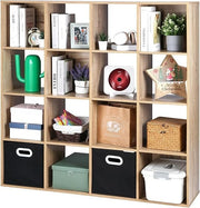 16 Cube Storage Unit 4x4 Freestanding Bookcase Display Shelf Oak Wooden Organize