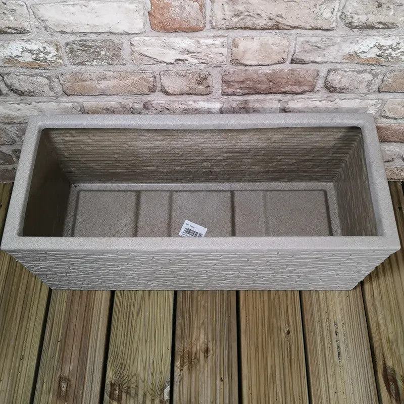 Stone Slate Effect Garden Trough Planter 60cm Indoor Outdoor Frostproof
