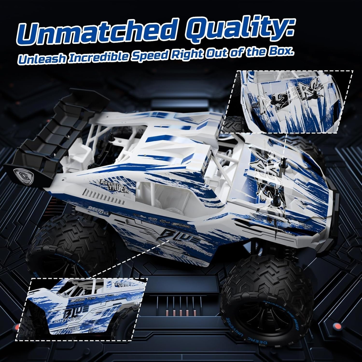High-Speed 1:14 4WD RC Monster Truck 40KPH Off-Road Car Kids Adults