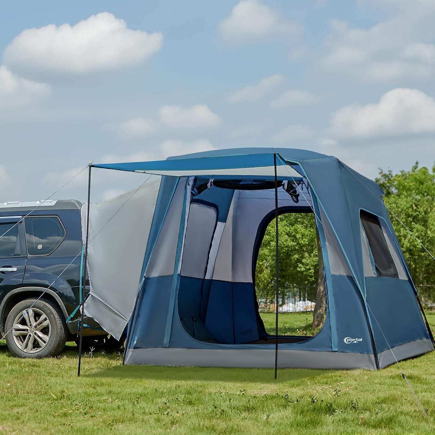 5 Man SUV Car Tent 3000mm Waterproof Family Camping w/ Porch
