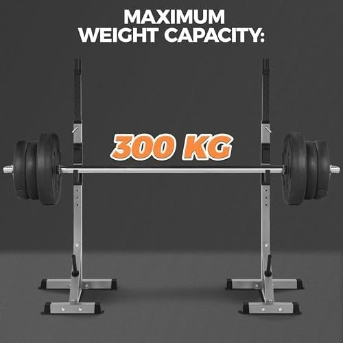 Adjustable Squat Rack Barbell Stand with Dip Station Home Gym Heavy Duty