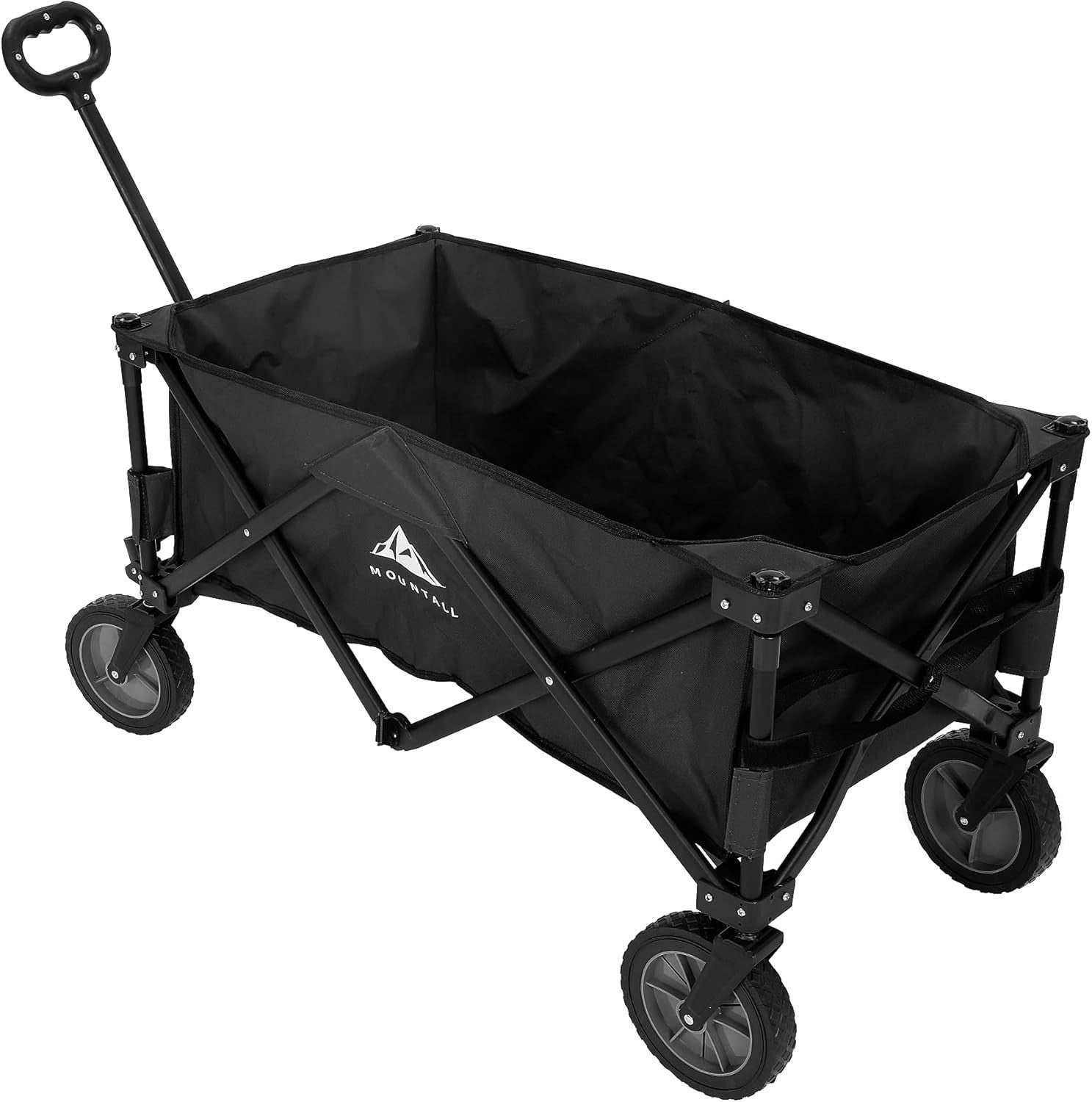 Black Folding Garden Wagon 85kg Collapsible Camping Festival Trolley