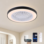 Smart Ceiling Fan, Alexa Control, 6 Speeds, Dimmable Light, Black