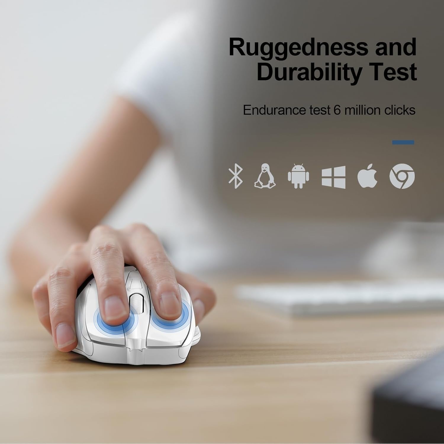 Silent Wireless Bluetooth Mouse 4800DPI Ergonomic Rechargeable Laptop PC
