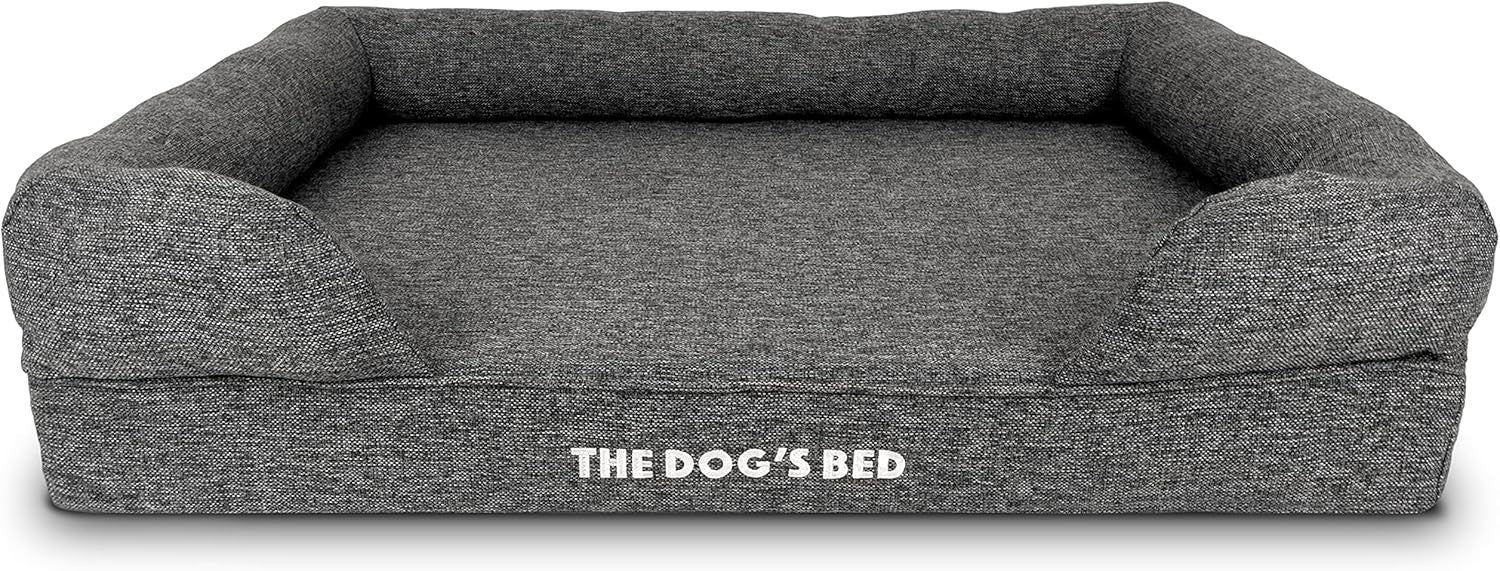 Large Orthopedic Dog Bed Memory Foam Washable 91x70cm Grey