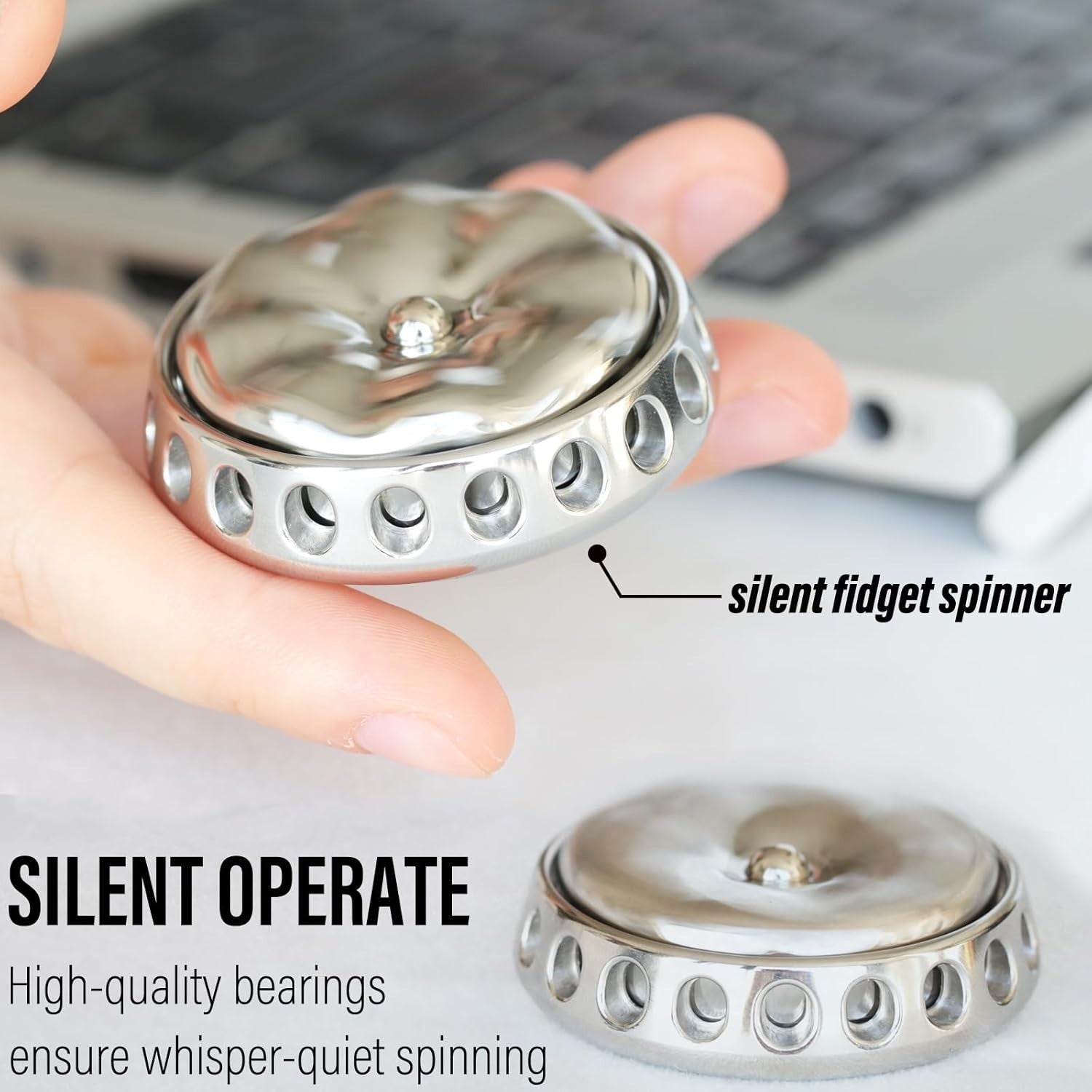Silent Metal Flower Fidget Spinner DIY Coin Top Slider Stress Toy