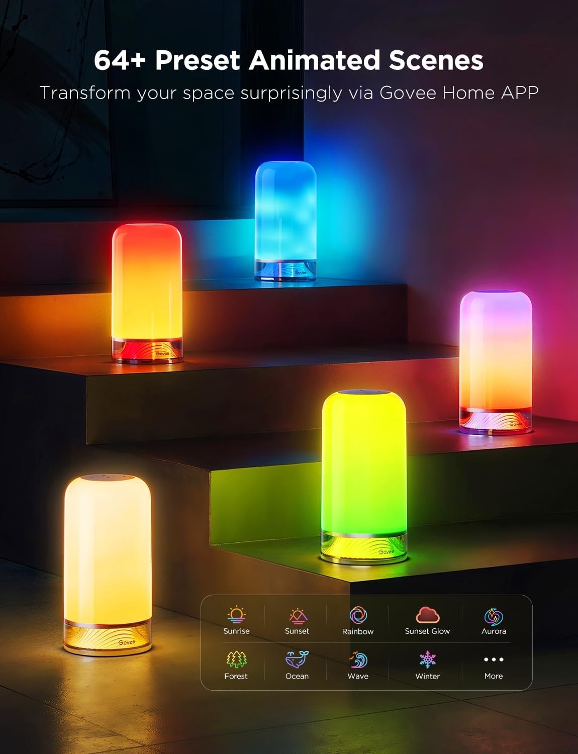 Smart RGB Touch Bedside Table Lamp App Control Night Light Kids Bedroom