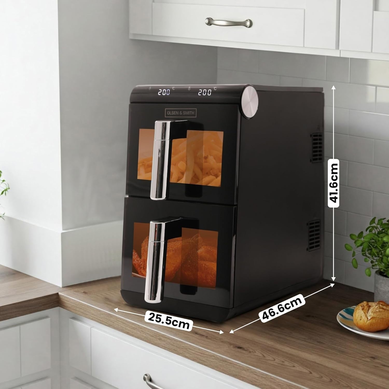 11L Vertical Dual Zone Air Fryer | Space-Saving Stack Design | 13 Presets