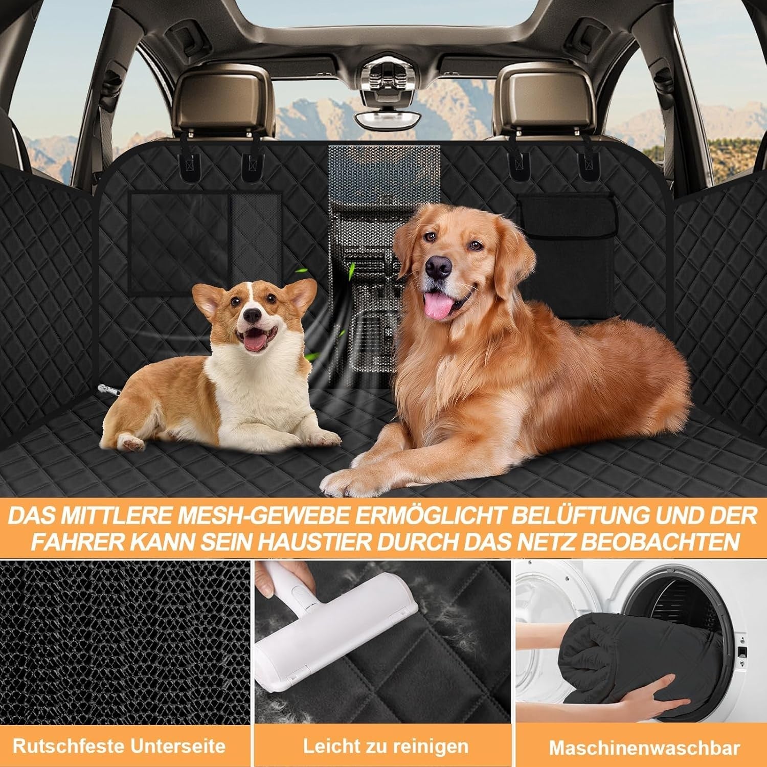 Hard Base Dog Car Seat Extender Waterproof Rear Hammock SUV Truck
