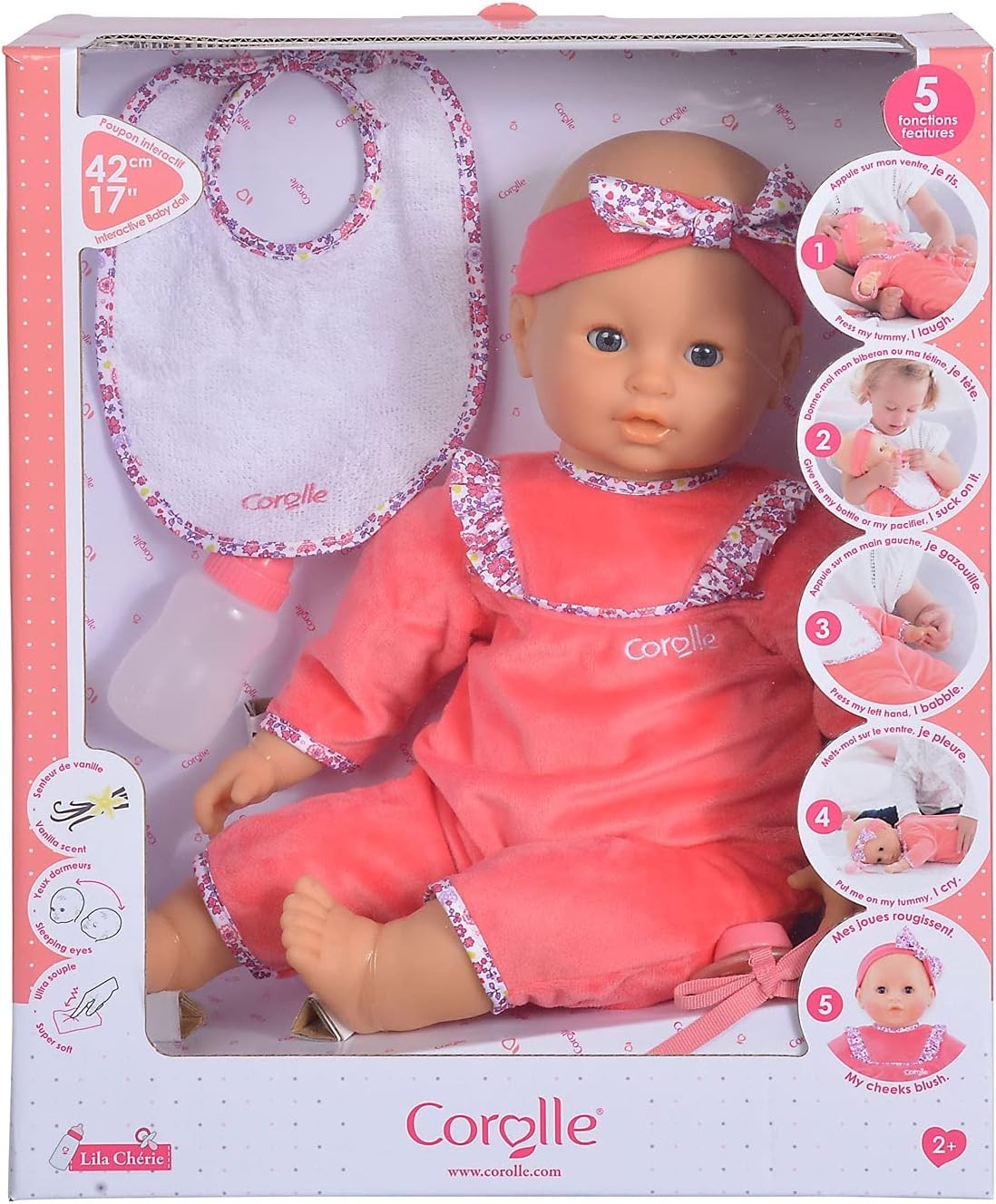 42cm Interactive Baby Doll Sleeping Eyes Sounds Vanilla Scent Soft Body