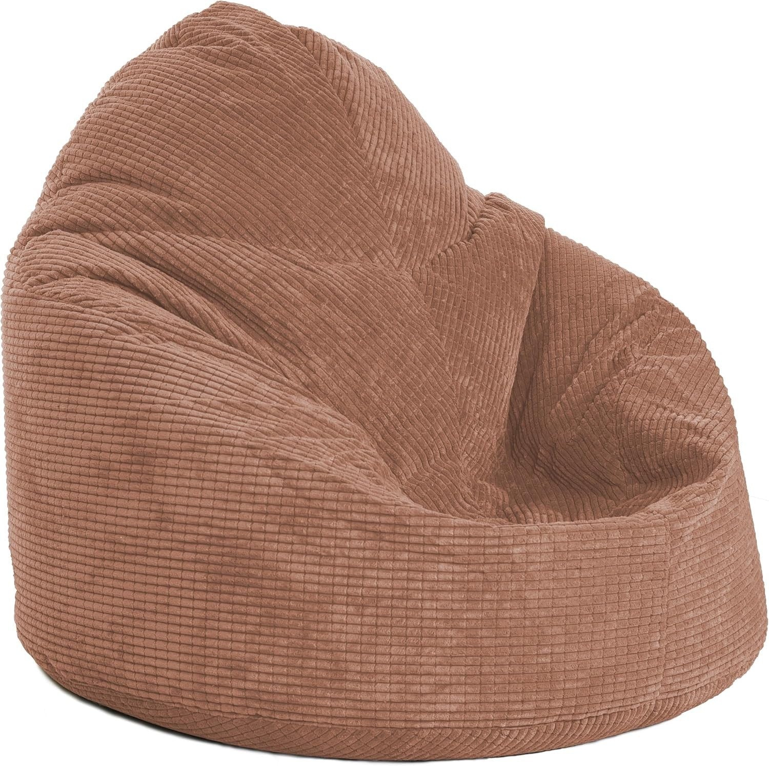 XL Corduroy Bean Bag Chair Mocha Giant Seat Soft Lounge for Adults Kids