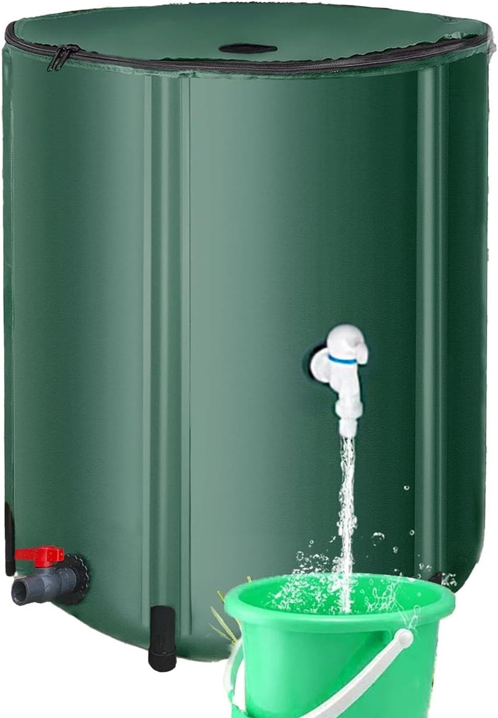 PVC Rain Water Collection Barrel with Spigot & Overflow – Eco-Friendly Garden