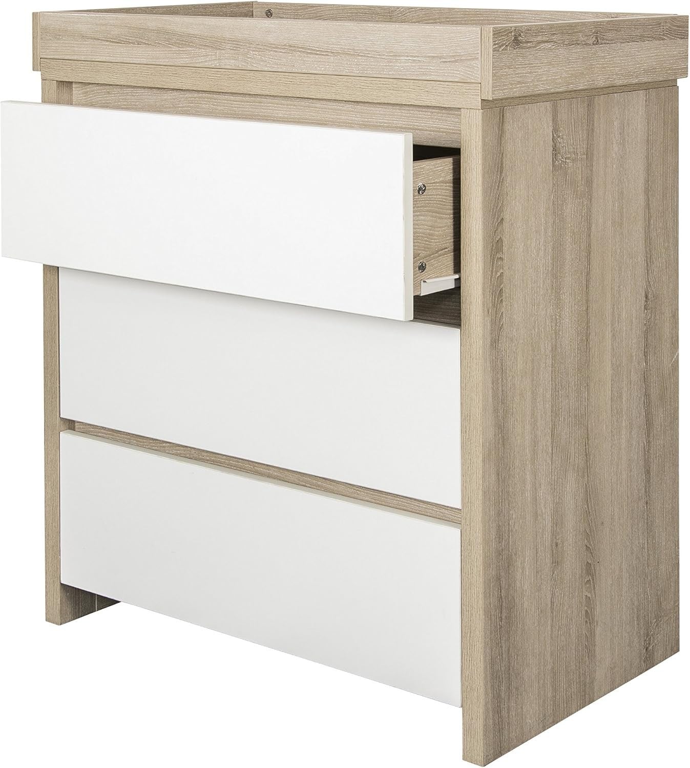 3pc Nursery Furniture Set Cot Bed Wardrobe Chest Drawers Solid Wood Oak White