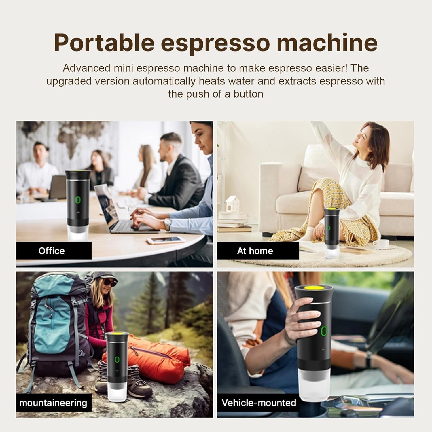 Portable Electric Coffee Maker 3-in-1 Hot Cold Brew USB Rechargeable Espresso