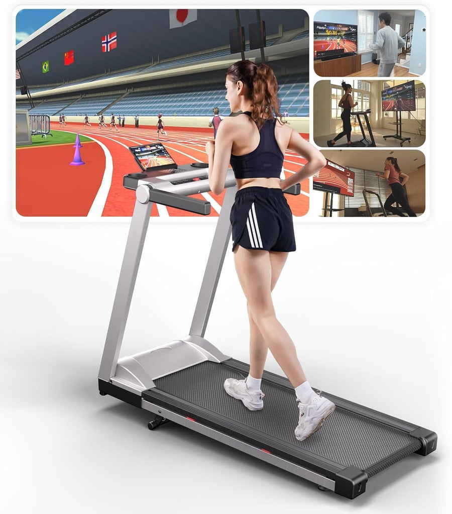 Foldable Home Treadmill DeerRun 1-16km/h Incline Running Machine 158kg