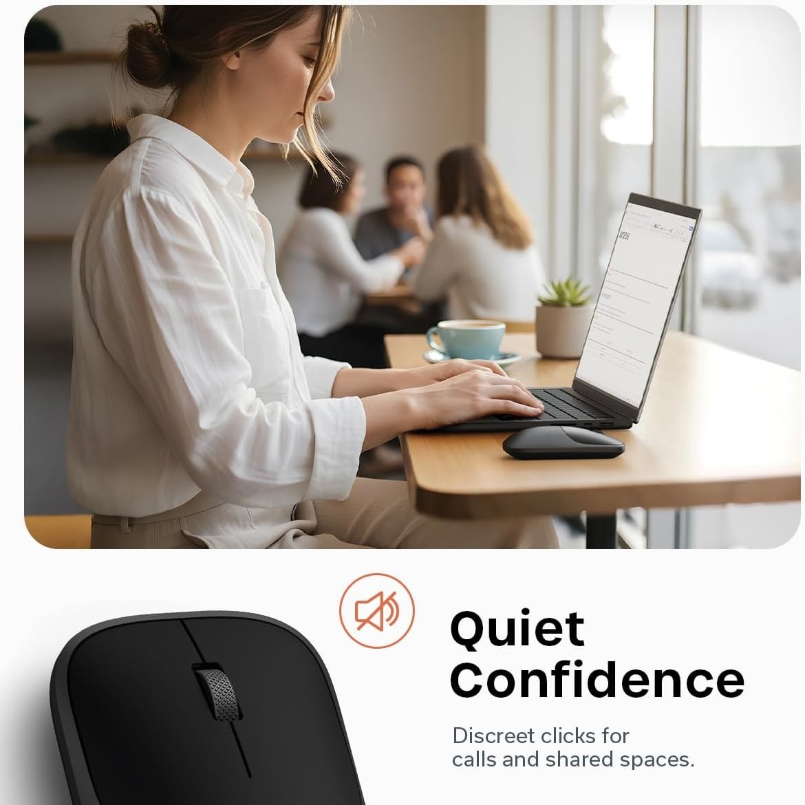Bluetooth Wireless Mouse USB-C Rechargeable Silent Aluminium Slim