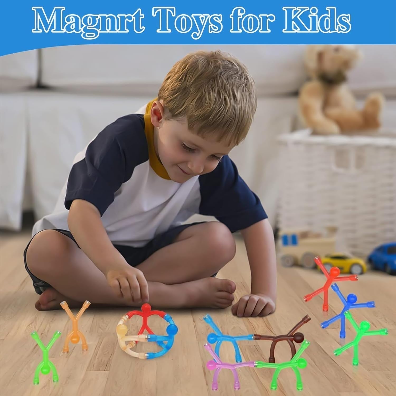 30 Pack Magnetic Fidget People Toys Colorful Mini Fridge Magnets Set