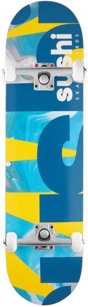 Spectrum Logo 8.0 Complete Skateboard Yellow Teal Street Deck