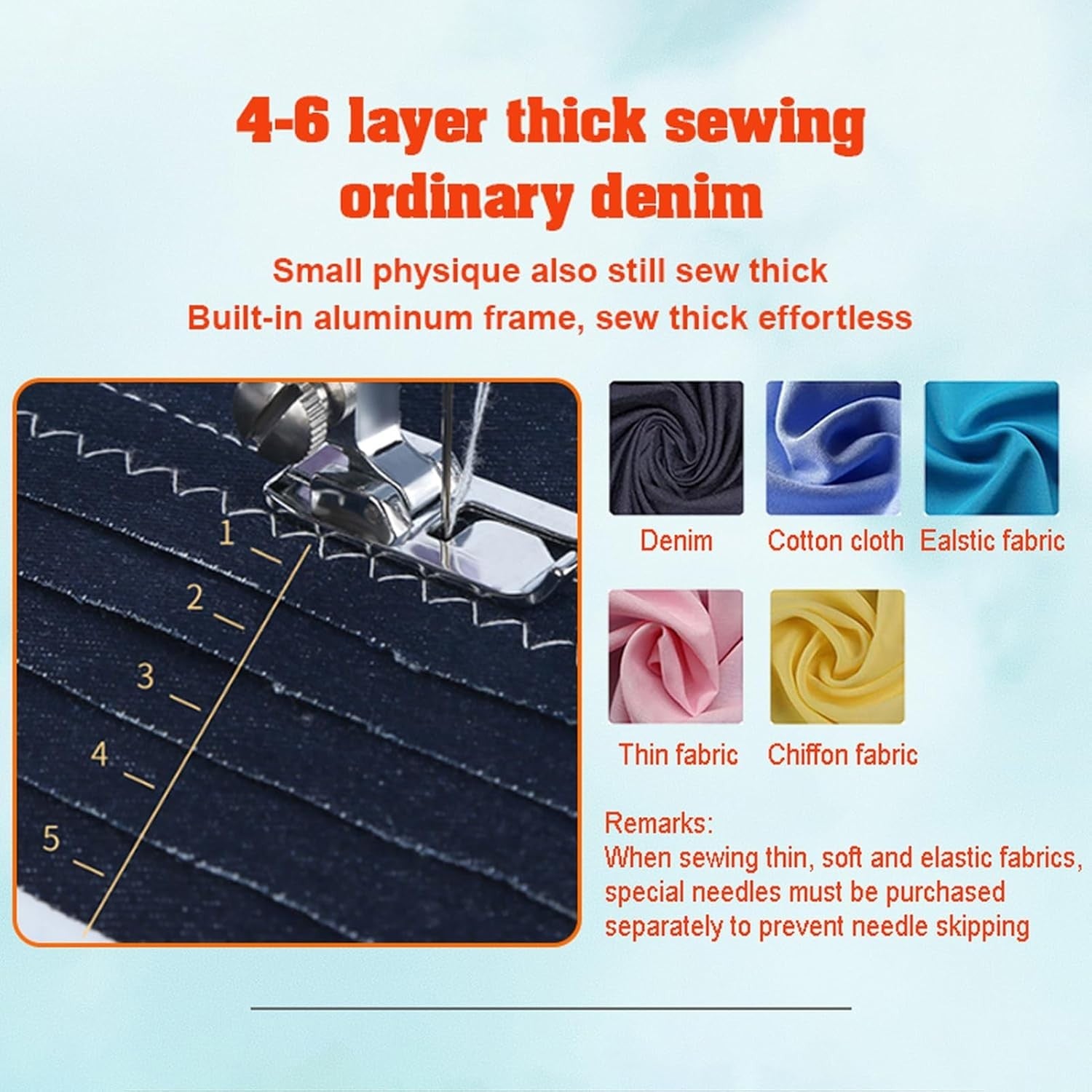 12 Stitch Portable Sewing Machine Dual Thread LED Foot Pedal Compact