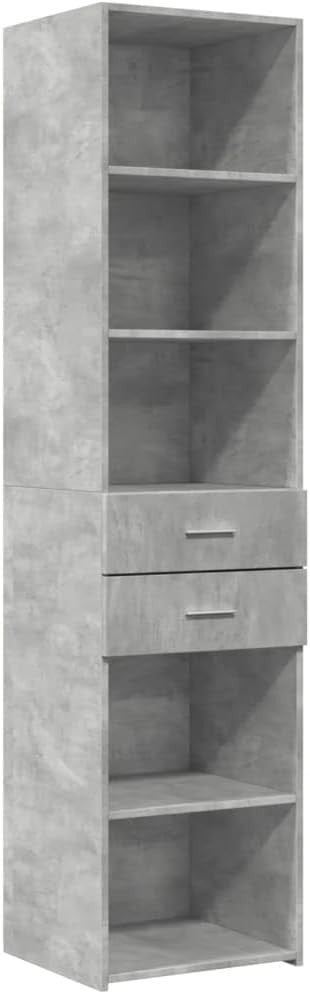 Modern Concrete Grey Storage Cabinet 45x42.5x185cm – Durable & Stylish