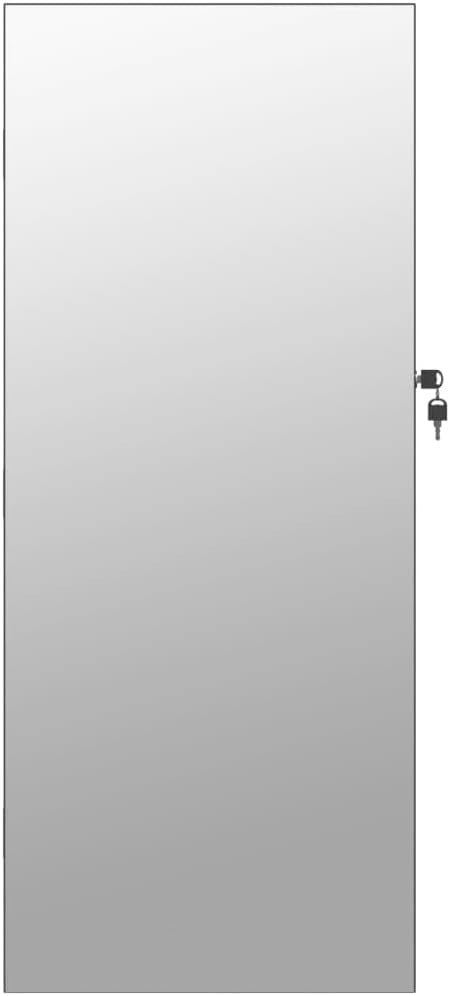 LED Wall Mounted Jewelry Cabinet Frameless Mirror Lockable Storage Black