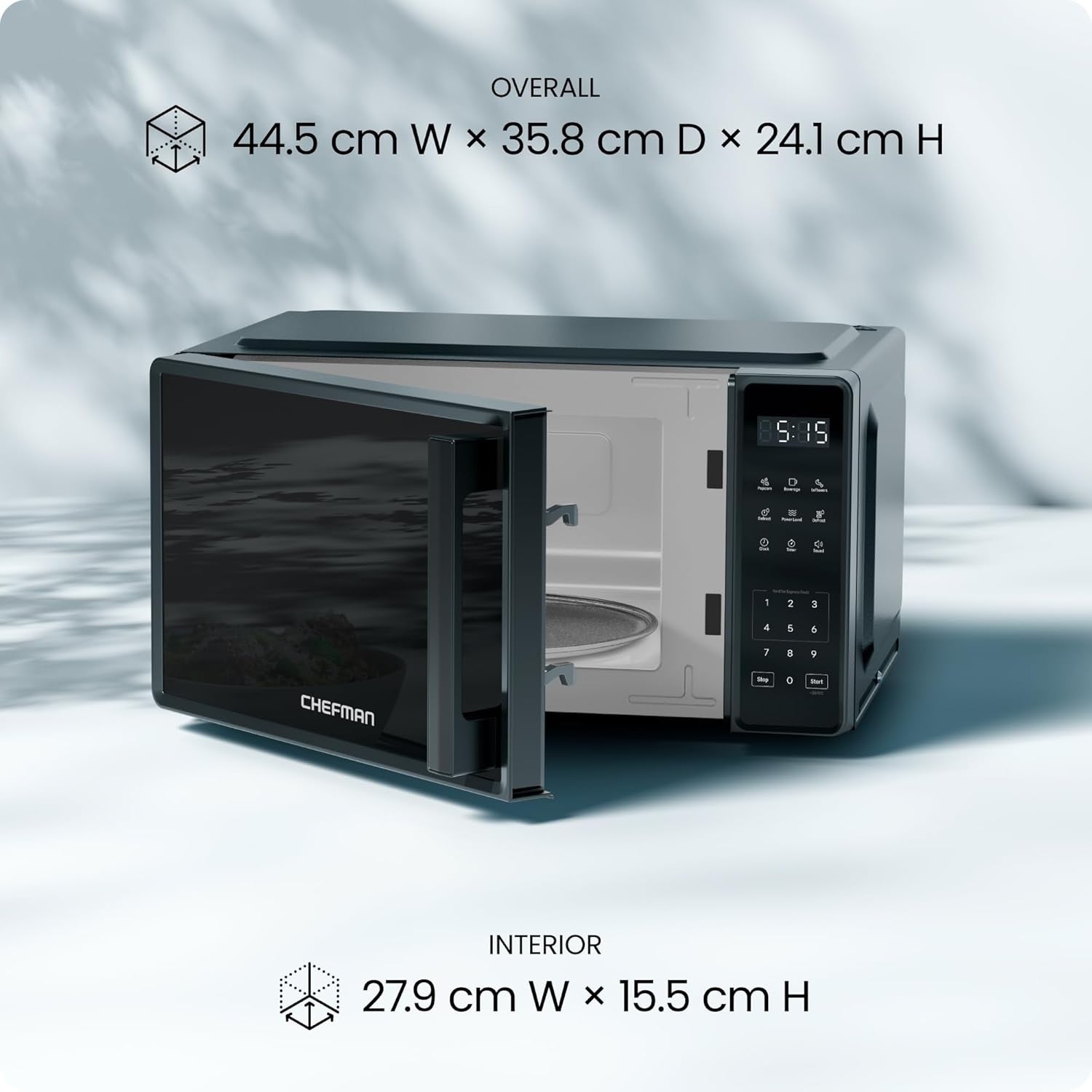 20L Digital Microwave 700W 10 Power Levels Child Lock Black
