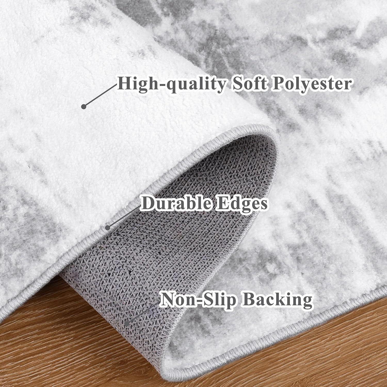 Hallway Runner Rug 80x200cm Non Slip Washable Low Pile Modern Hall Carpet