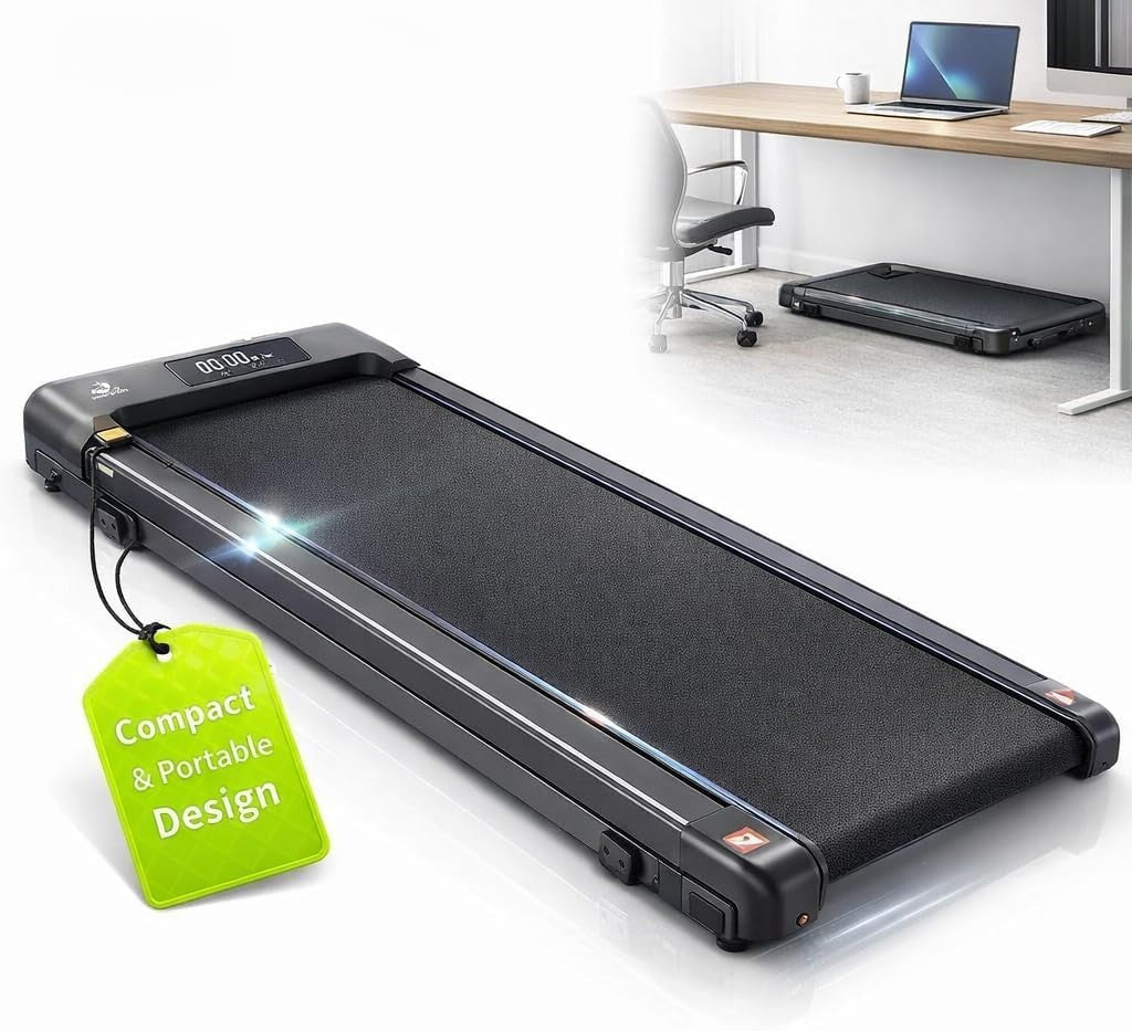 Under Desk Walking Treadmill Foldable Quiet Home Gym 1-10Km/H LED Display