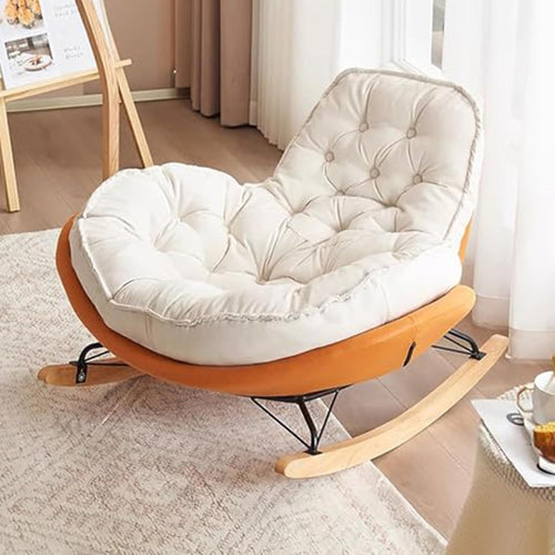 Comfy Velvet Rocking Chair, High Back Lounge Seat for Living Room