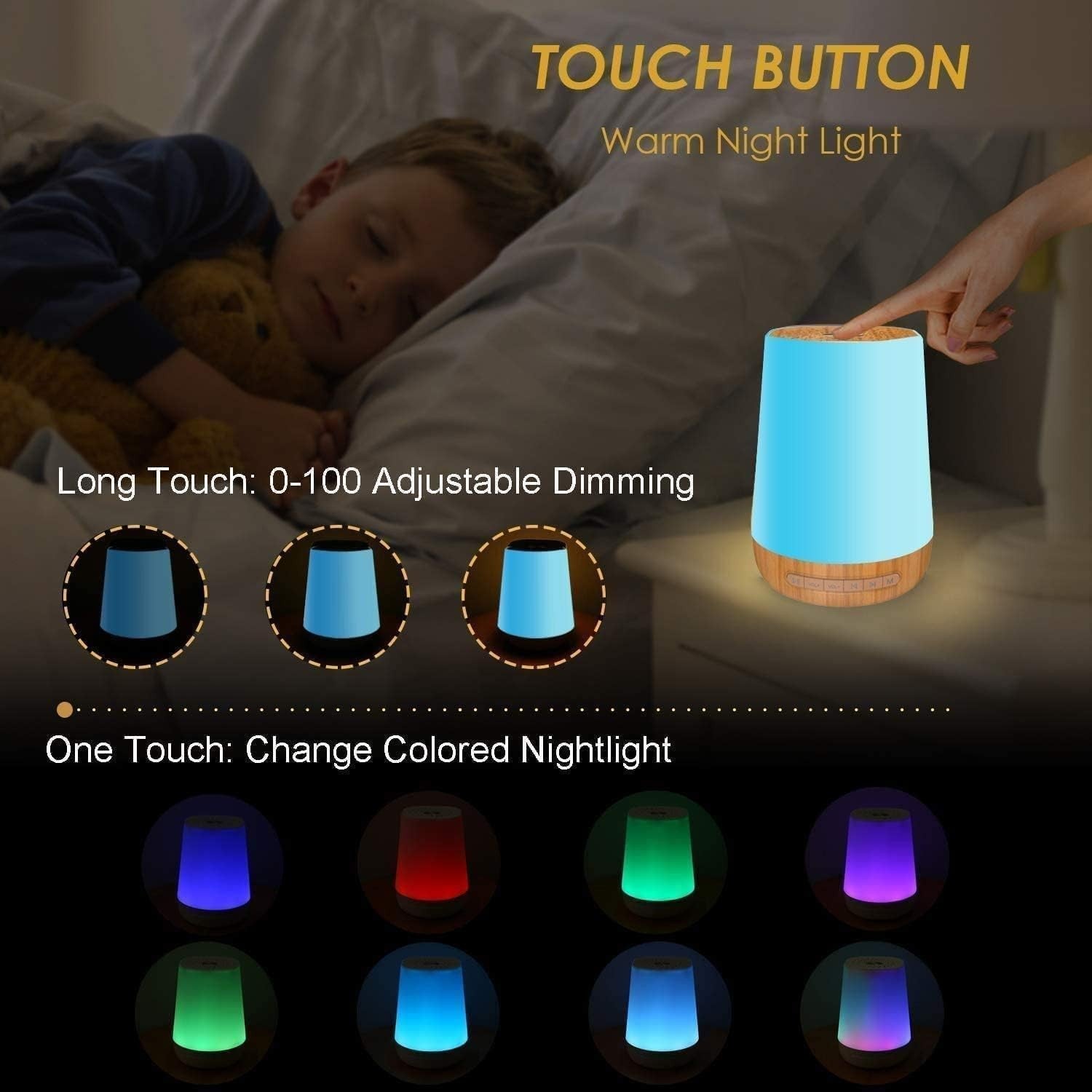 White Noise Machine with 28 Soothing Sounds & 8 LED Night Light