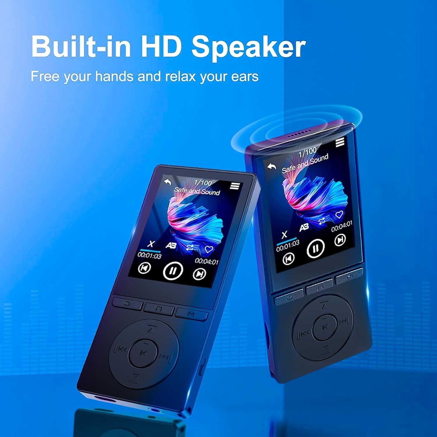 64GB MP3 Player Bluetooth 5.3 HiFi Music FM Radio Voice Recorder