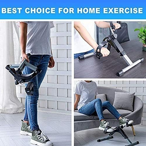 Foldable Mini Pedal Exerciser LCD Adjustable Resistance Rehab Cycle