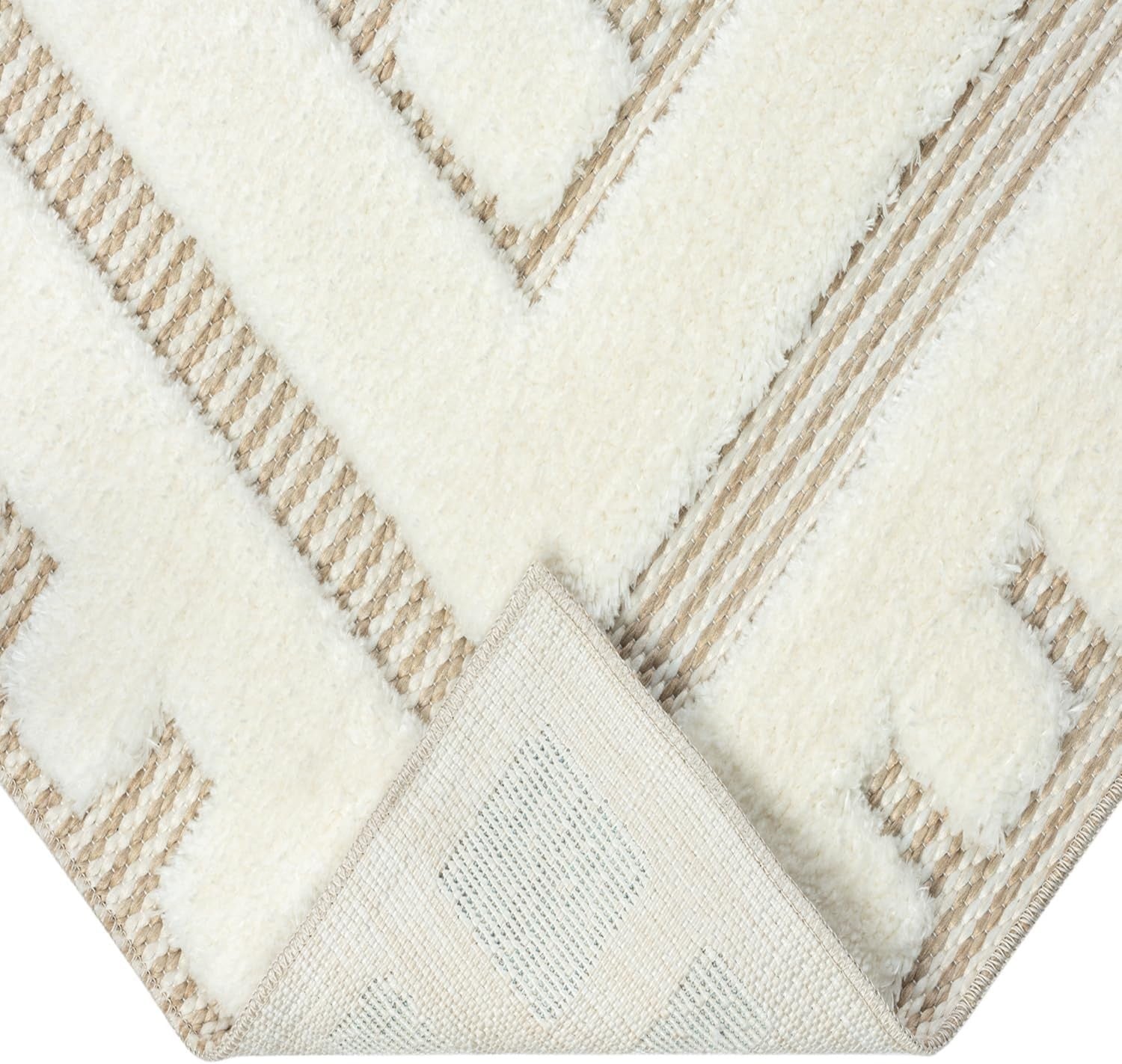 Large Cream Area Rug 200x290cm Soft Modern Carpet for Living Room Bedroom