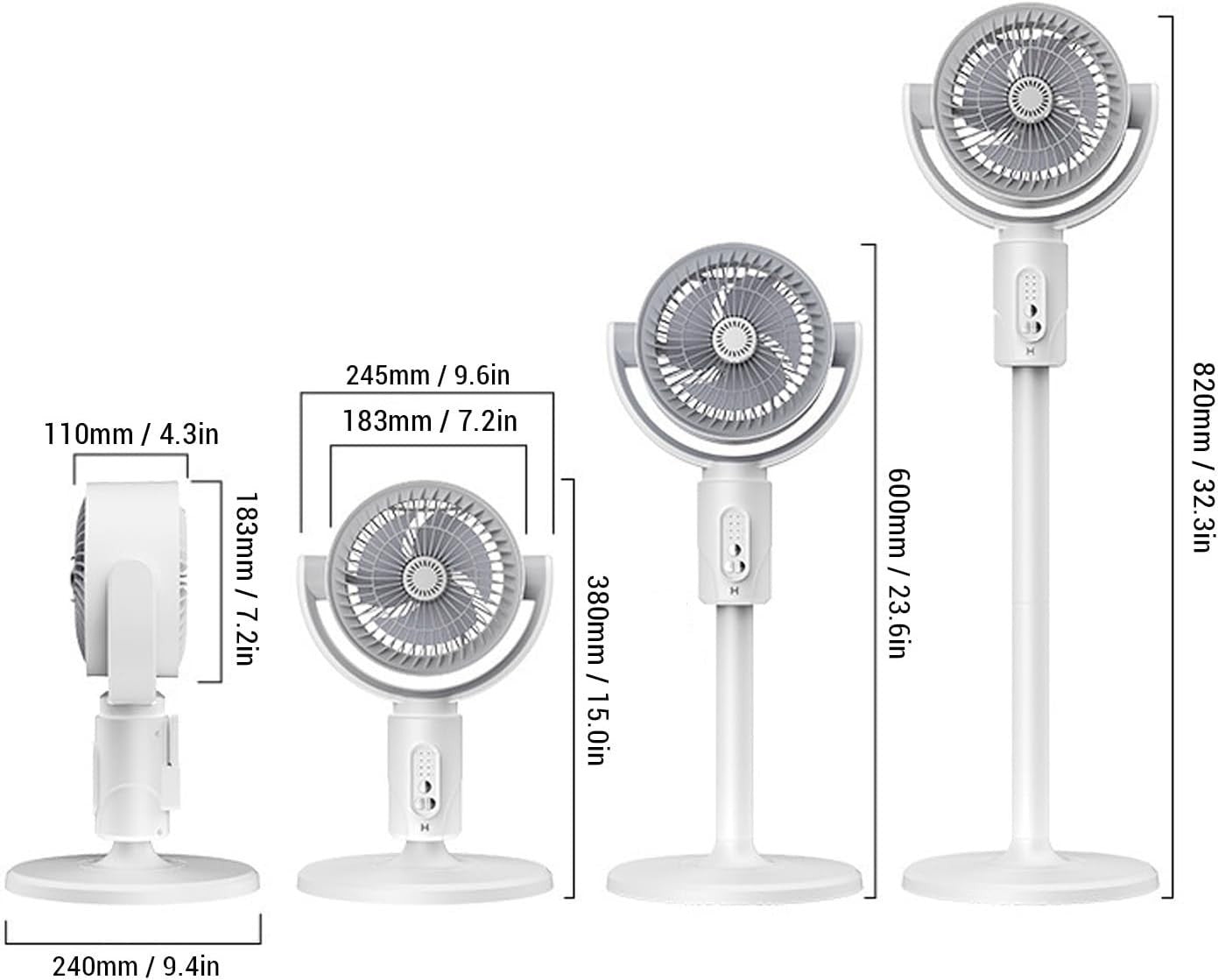 Pedestal Fan 180° Oscillating Stand w Remote Control – Adjustable Height & Timer