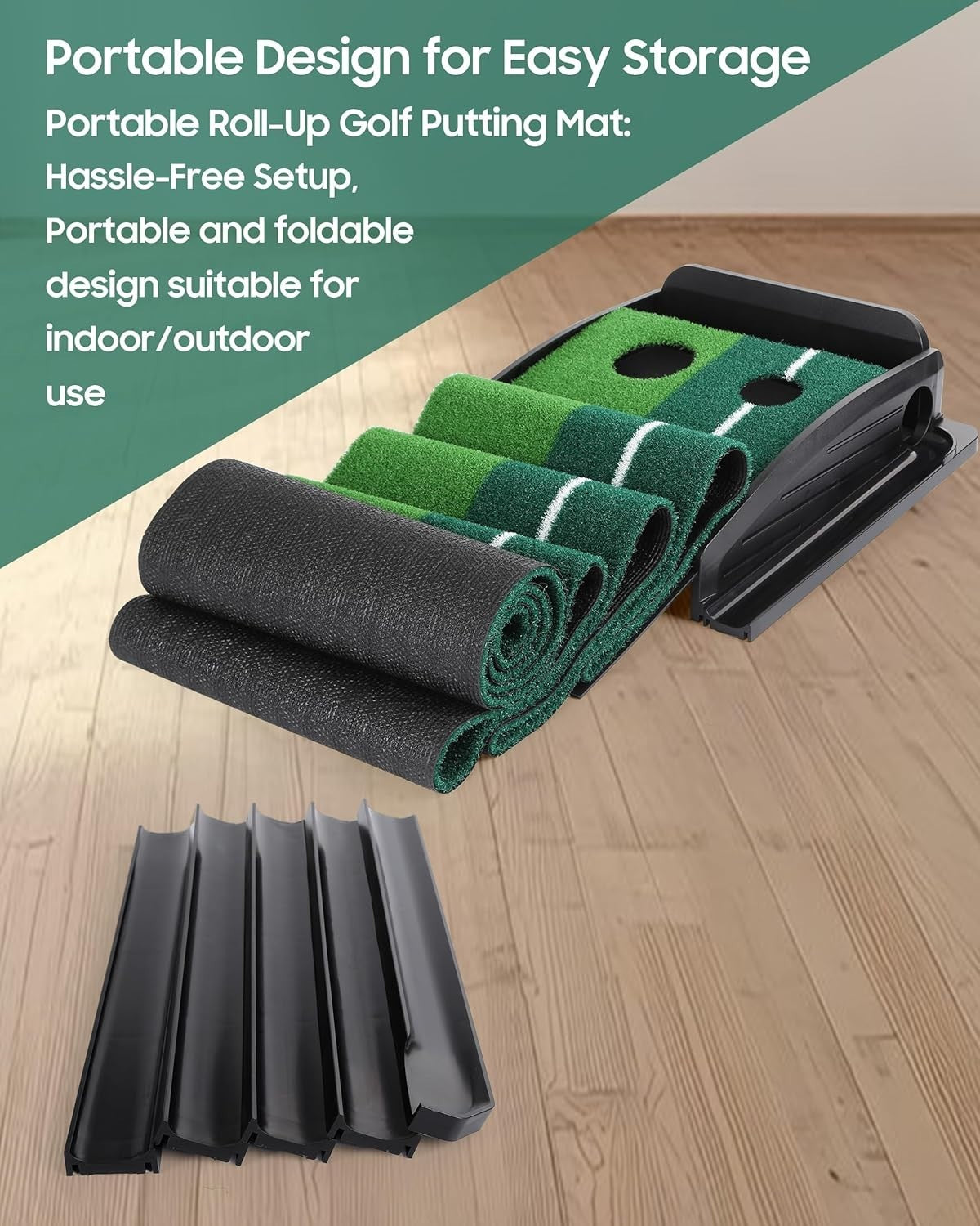 Golf Putting Mat Auto Ball Return Indoor Practice Trainer Home Office Garden