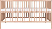 Space Saving Baby Wooden Cot Bed Adjustable Height Toddler Bed Beech