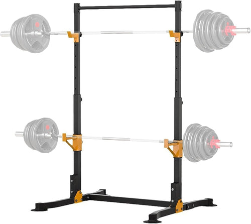 Adjustable Power Tower Pull-Up Bar & Squat Rack – Home Gym Station 59-87in