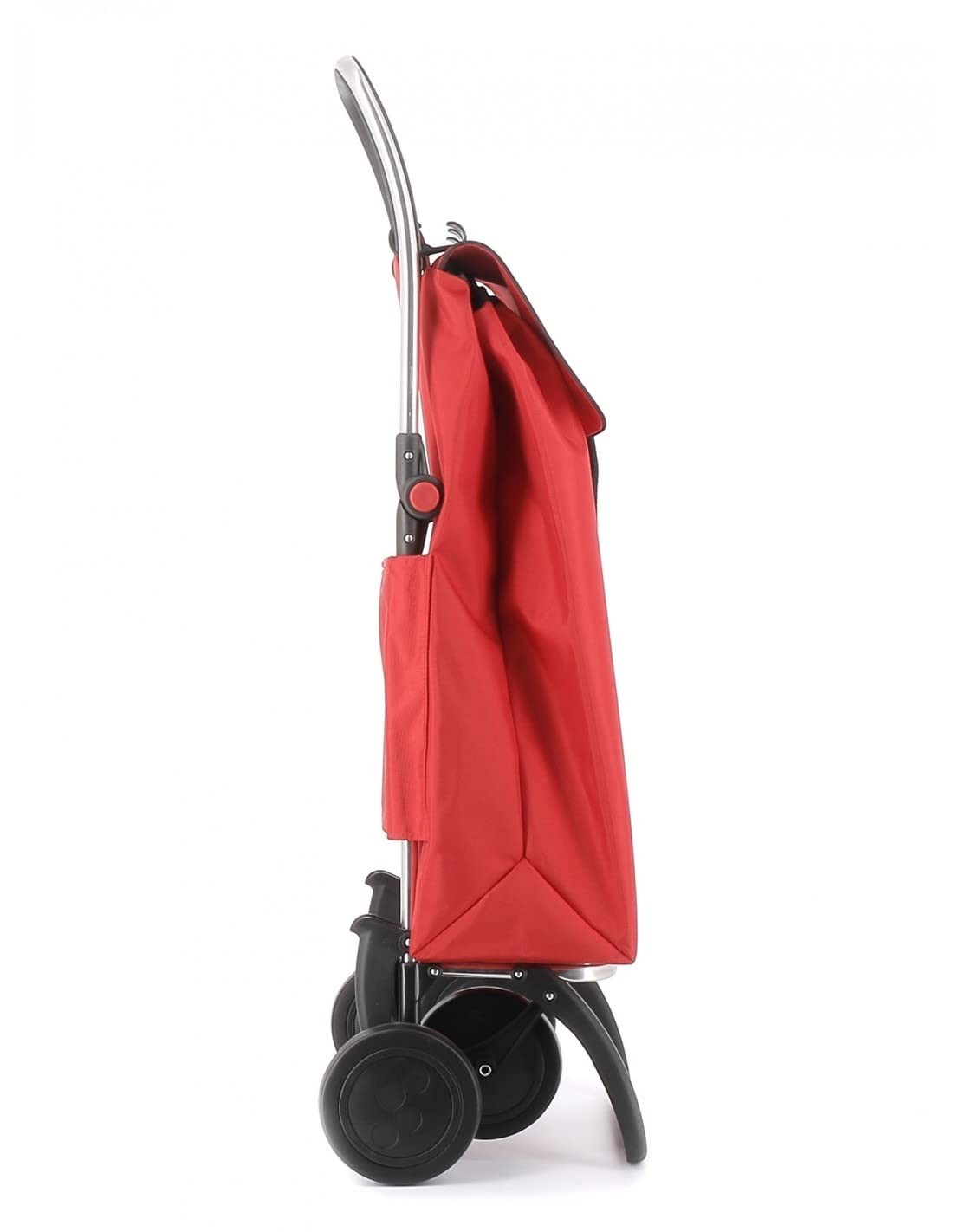 Foldable 4-Wheel Shopping Trolley – Lightweight Aluminium, Red