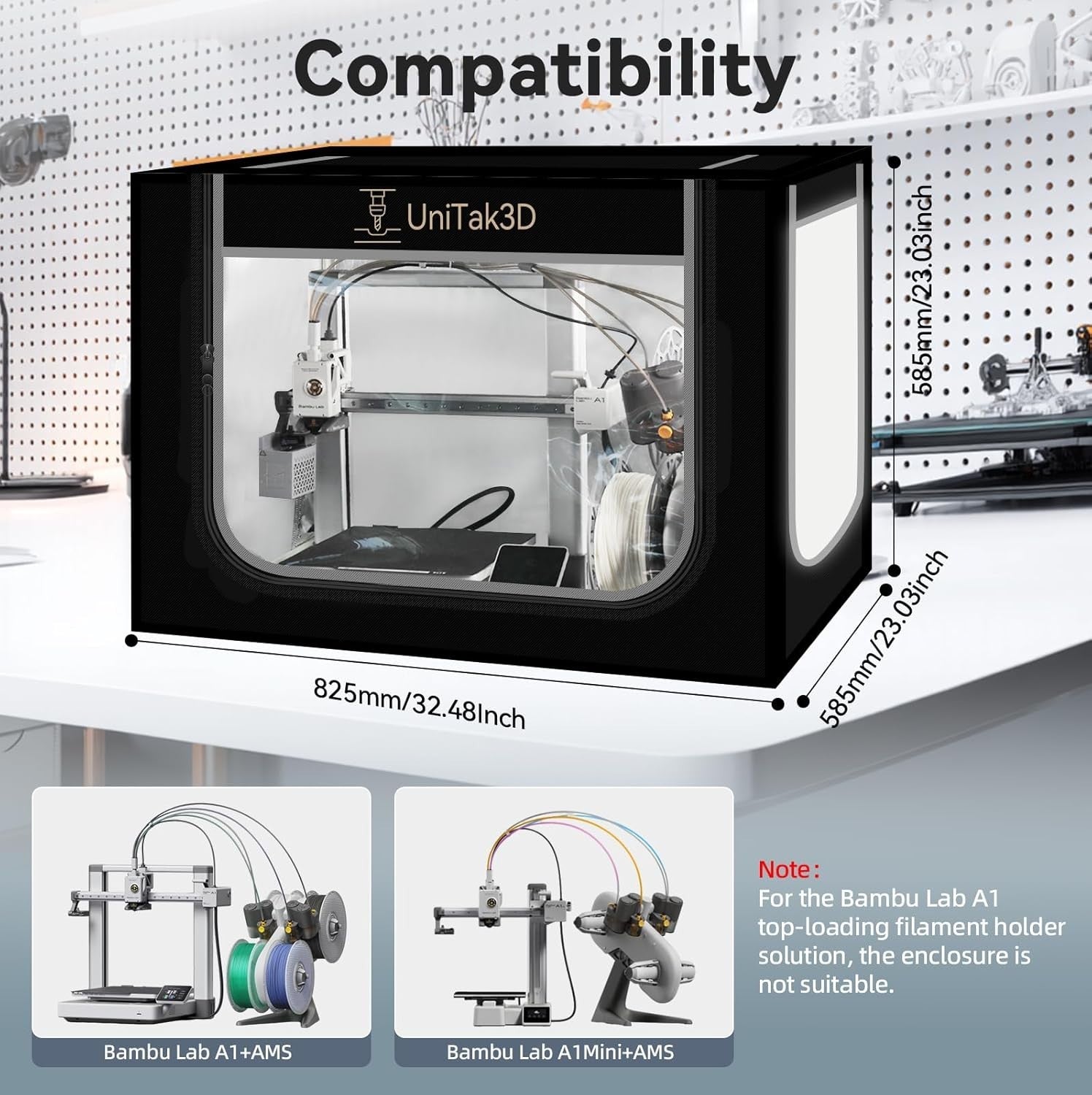 3D Printer Enclosure for Bambu A1 Combo LED Fireproof Dustproof Tent Box