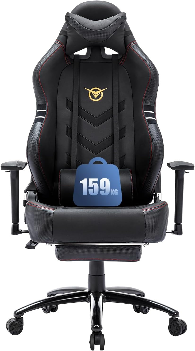 Big & Tall Gaming Chair Recliner w/ Footrest Lumbar Support