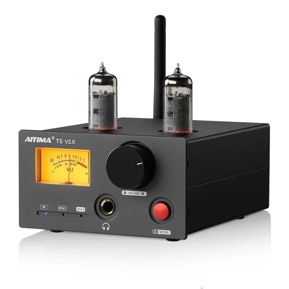 140Wx2 Tube Amplifier Bluetooth 5.3 HiFi Stereo Headphone Amp Mini Retro