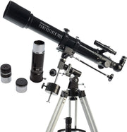 70mm Refractor Telescope with 2 Eyepieces, Barlow Lens & Tripod, Black