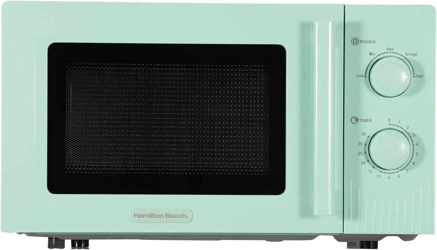20L Manual Microwave 800W 5 Power Levels Quick Defrost Mint