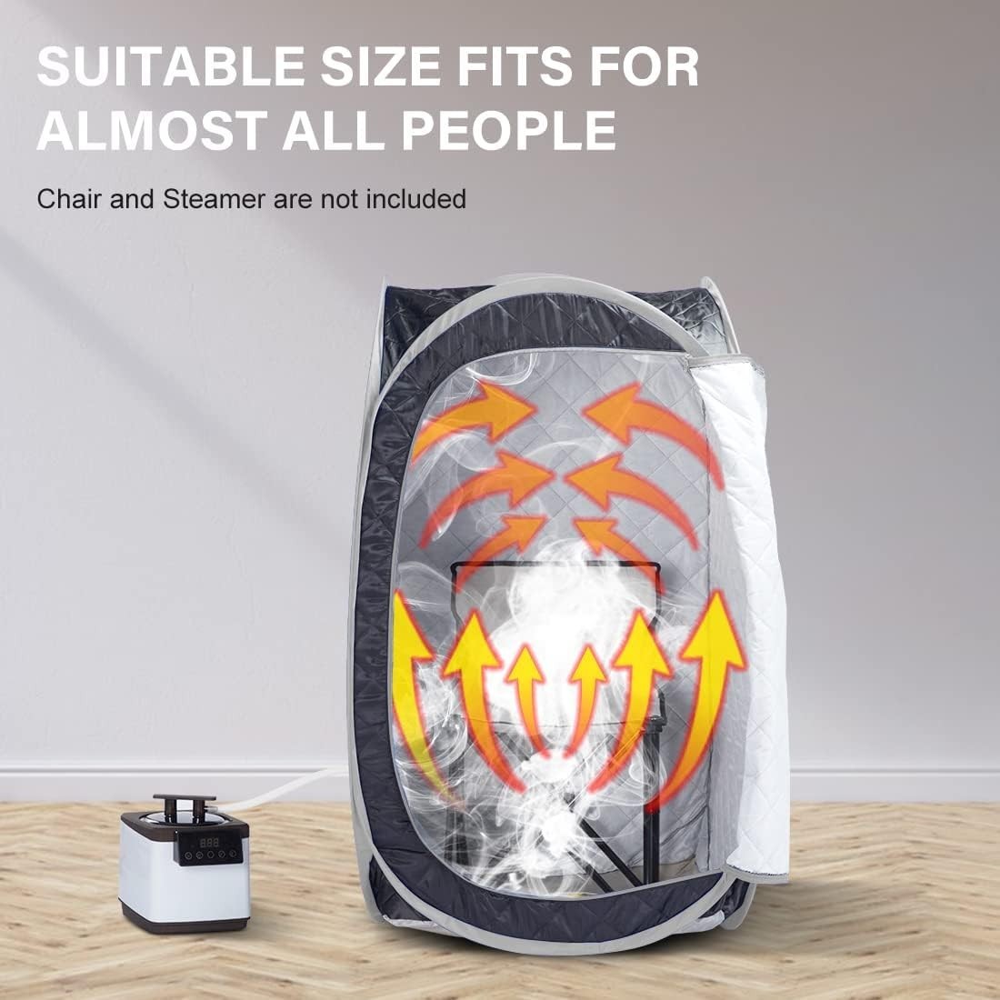 Portable Sauna Tent Foldable One Person Full Body Spa Detox Therapy Black
