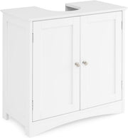 Under Sink Bathroom Cabinet Storage Unit 2 Door Cupboard 60x30x60cm White
