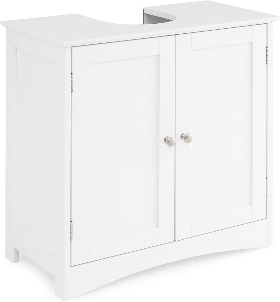 Under Sink Bathroom Cabinet Storage Unit 2 Door Cupboard 60x30x60cm White
